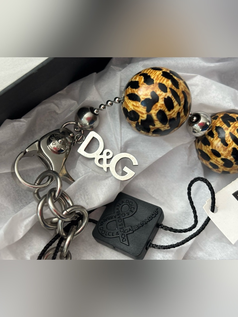 Dolce & Gabbana Jewels Leopard Print Beaded Necklace, NWT; Box included. - Picture 4 of 7